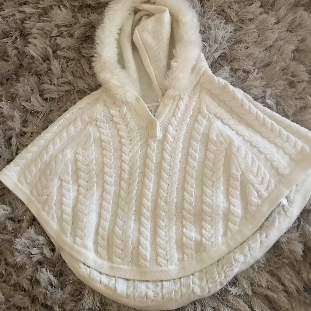 Fur Hooded poncho